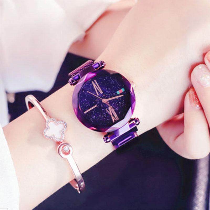 Outops Luxury Starry Sky นาฬิกาควอตซ์แม่เหล็กหัวเข็มขัดสายรัดสแตนเลสนาฬิกาผู้หญิงของขวัญ Outops Luxury Starry Sky นาฬิกาควอตซ์แม่เหล็กหัวเข็มขัดสายรัดสแตนเลสนาฬิกาผู้หญิงของขวัญ