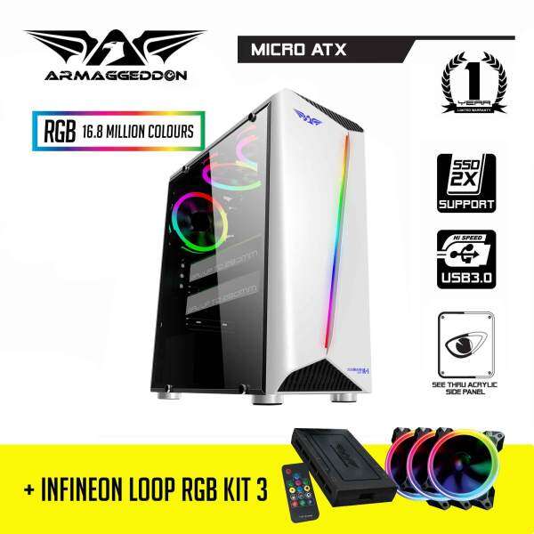 Armaggeddon KAGAMI K1 Gaming Case and Infineon Loop RGB Kit (3 x RGB Fan with FX Controller) Malaysia