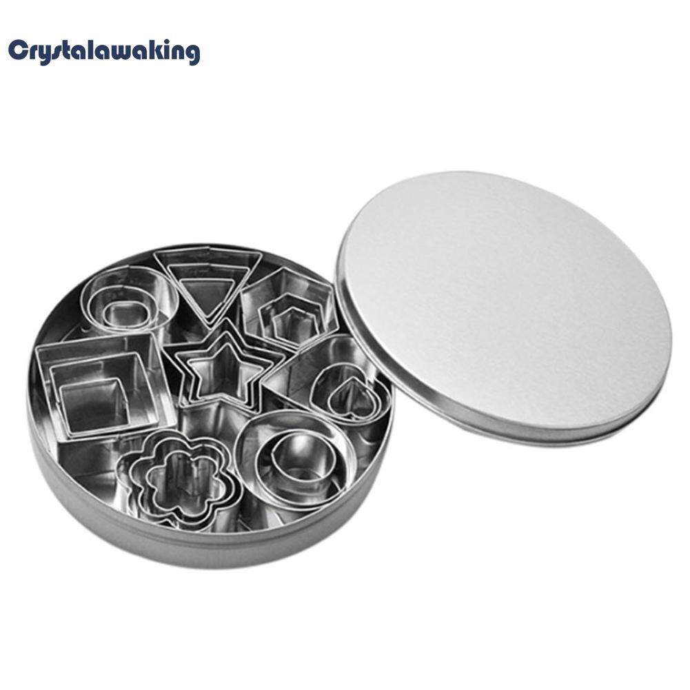 24pcs Stainless Steel Mini Cookie Cutter Set Baking Pastry Cutters Slicers