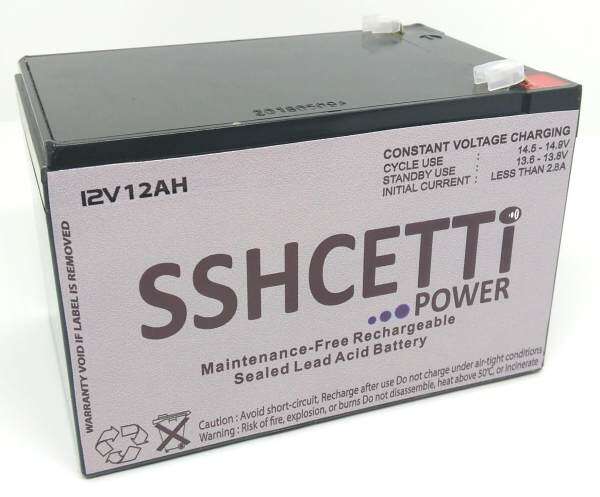 SSHCETTI 12V 12AH PREMIUM Rechargeable Sealed Lead Acid Battery For Electric Scooter/ Toys car / Bike /Solar /Alarm /Autogate Malaysia