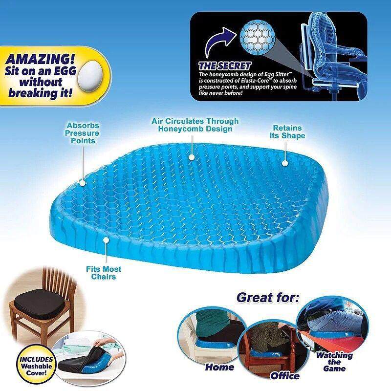 Unique Gel Honeycomb Seat Cushion Flex Back Support Breathable Pillow for Office Worker - intl