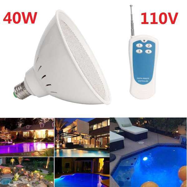 40 Wát Par56 E27 NHÚNG RGB ĐÈN LED Bể Bơi Phun Nước Bóng Đèn