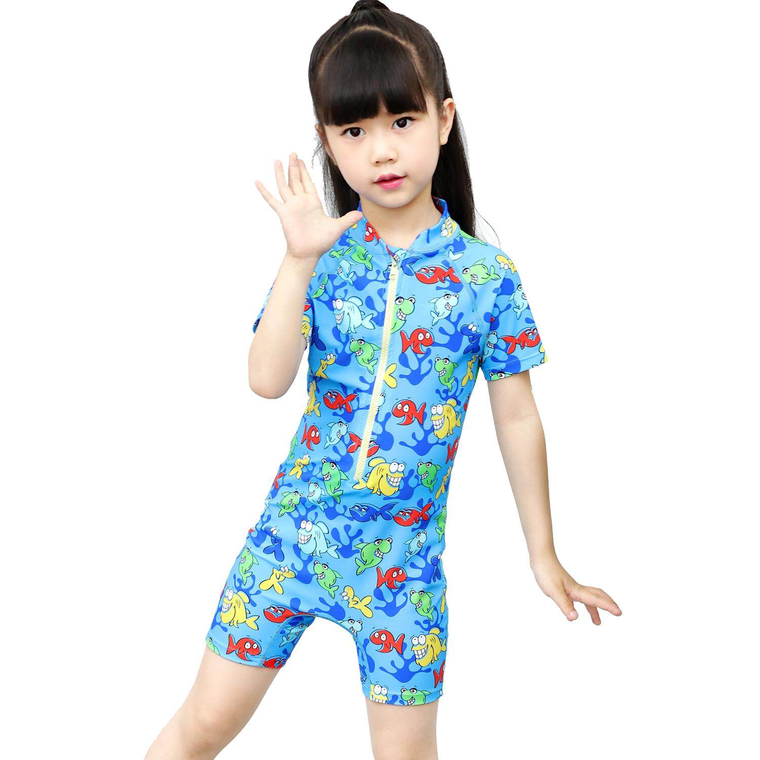 SBART Girl's หนึ่งชิ้น UV ป้องกันชายหาดชุดว่ายน้ำเด็กชุดว่ายน้ำแขนสั้นท่องดำน้ำดูปะการัง Rash GUARD 6001 SBART Girl's หนึ่งชิ้น UV ป้องกันชายหาดชุดว่ายน้ำเด็กชุดว่ายน้ำแขนสั้นท่องดำน้ำดูปะการัง Rash GUARD 6001