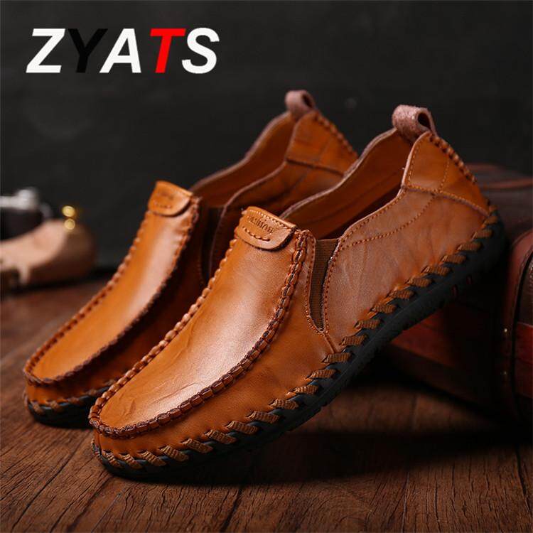 ZYATS รองเท้าหนังวัวแท้คละแบบรองเท้าผู้ชายรองเท้าหนังกระโปรง Size 38-47
