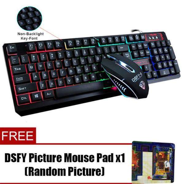 DSFY K-13 Combo USB Gaming Keyboard And Mouse wuth Borderless Rainbow Backlight For PC/Laptop Malaysia