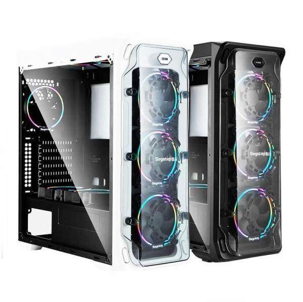Segotep LUX II + 3x Lighting 12CM RGB Fan ATX Casing (Black/White) Malaysia