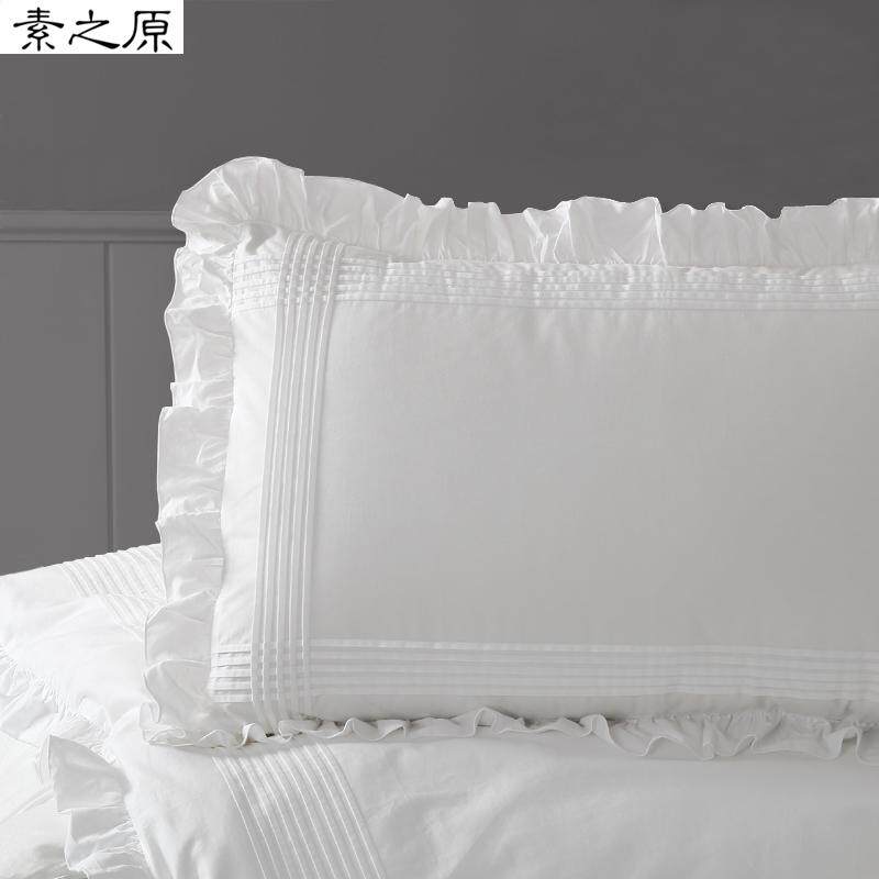 60 Vải Dệt Bằng Tơ 100% Cotton 100% Cotton Đơn Vỏ Gối Màu Bộ Ruột Gối 48*74 Cm Người Lớn Vỏ Gối