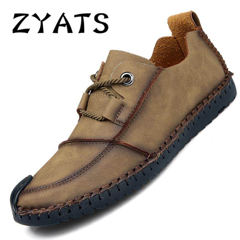 ZYATS 2018 ใหม่กระเป๋าถือบุรุษหนังวัว's Flats MOCCASIN รองเท้าลำลองขนาดใหญ่ Loafers ขนาด 38-46