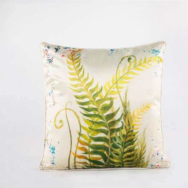 45x45cm Green Leaves Silk Square Cushion Case Pillow Cover Soft Throw Pillowcase Car Seat Back Cushion Home Sofa Decoration - intl