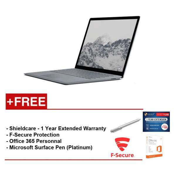 Surface Laptop Core i5/8GB RAM - 256GB + Shield Care 1 Year Extended Warranty + F-Secure End Point Protection + Office 365 Personal + Microsoft Surface Pen Platinum Malaysia