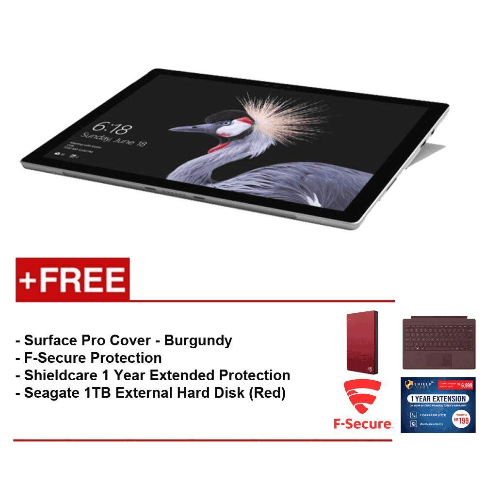NEW Microsoft Surface Pro - Core i5 8G/256GB Free Surface Pro Type Cover (Burgundy) + Shieldcare 1 Year Extended Warranty + F-Secure EndPoint Protection + Seagate 1TB External Hard Disk(Red) Malaysia