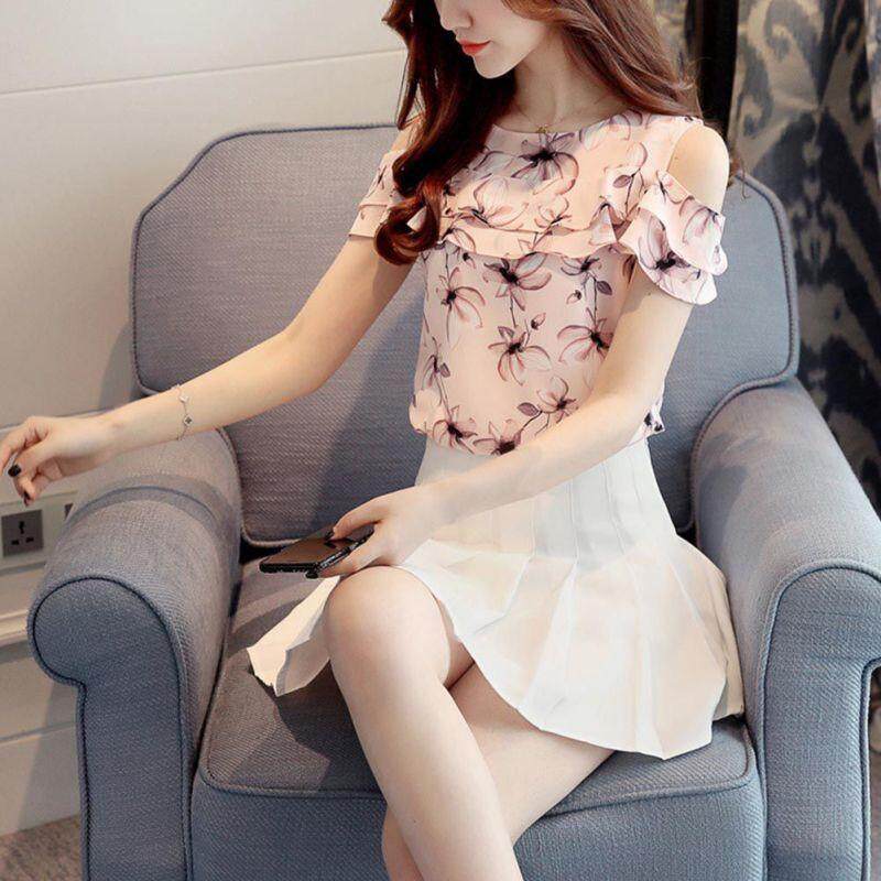 Women New Fashion Summer Casual Short Sleeve Round Neck Tops Blouse Women New Fashion Summer Casual Short Sleeve Round Neck Tops Blouse