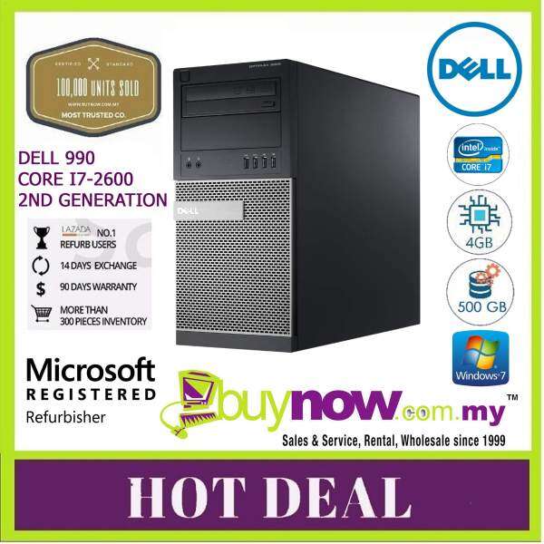 (REFURBISHED) Dell OPTIPLEX 990 MINI TOWER Desktop Core i7 4GB 500GB WINDOWS 7 PRO COA Malaysia