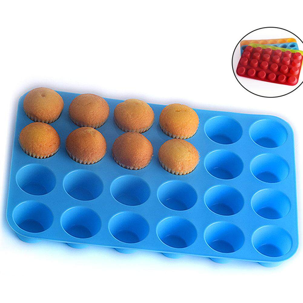 24 Round Holes Cute Silicone Muffin Cake Mold Baking Tool Kitchen Accessories 1PC