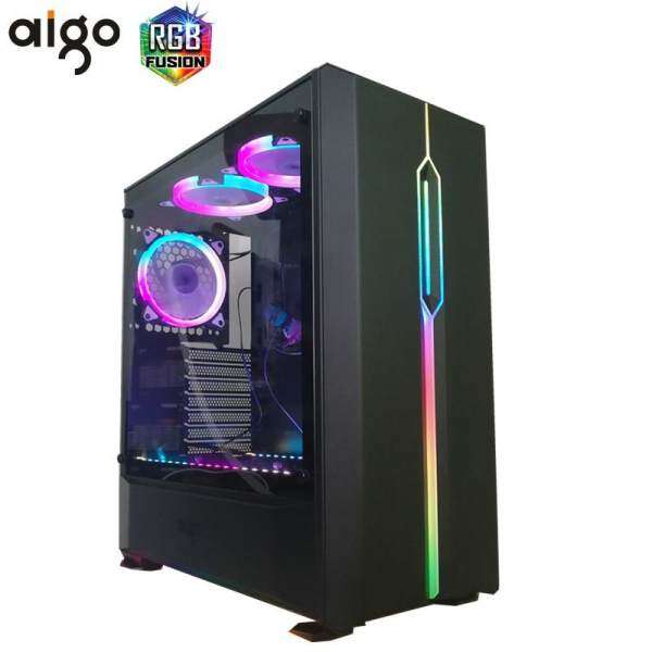 2018 New Aigo T20 Black ATX MidTower Desktop Computer Gaming Case Tempered Glass Malaysia