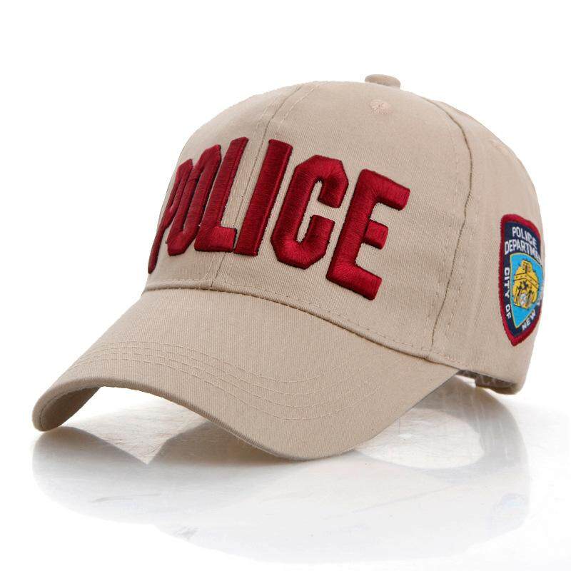 หมวกเบสบอลตัวอักษร Leisure เย็บปักถักร้อยตำรวจหมวกเบสบอลแบบ Snapback หมวกสำหรับผู้ชายผู้หญิง, หมวกแก๊ปลายกระดูก Snap Back, casquette Enfant
