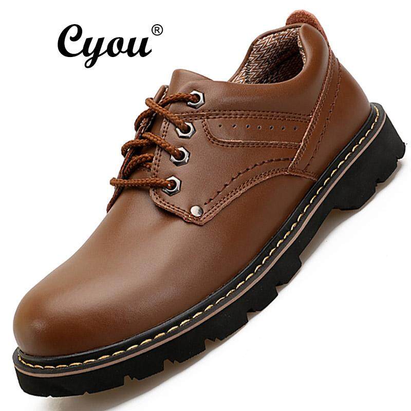 Cyou 2018 รองเท้าหนังแท้รองเท้าขับรถคุณภาพดี Loafers นุ่มรองเท้า Tooling Kasut Lelaki - INTL