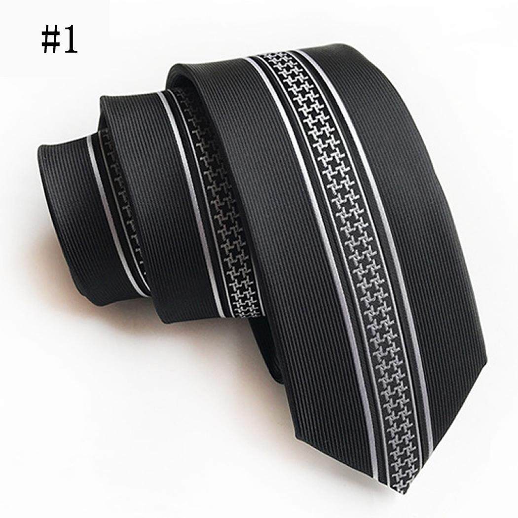Men's Tie Skinny Silk Blend Formal Gentleman Neckties Floral Stripe Polyester Business Wedding Ties
