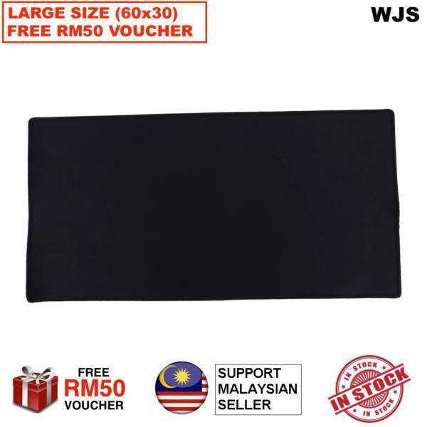 (FREE RM50 VOUCHER) WJS Large Gaming Mouse Pad 60 x 30CM Computer Rubber Pro Keyboard Mats (Black) Malaysia