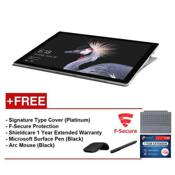 NEW Microsoft Surface Pro-Core i5 8G/256GB Free Surface Pro Type Cover(Platinum)+ Shieldcare 1 Year Extended Warranty+ F-Secure EndPoint Protection+ ArcMouse(Black)+ Microsoft Surface Pen (Black) Malaysia