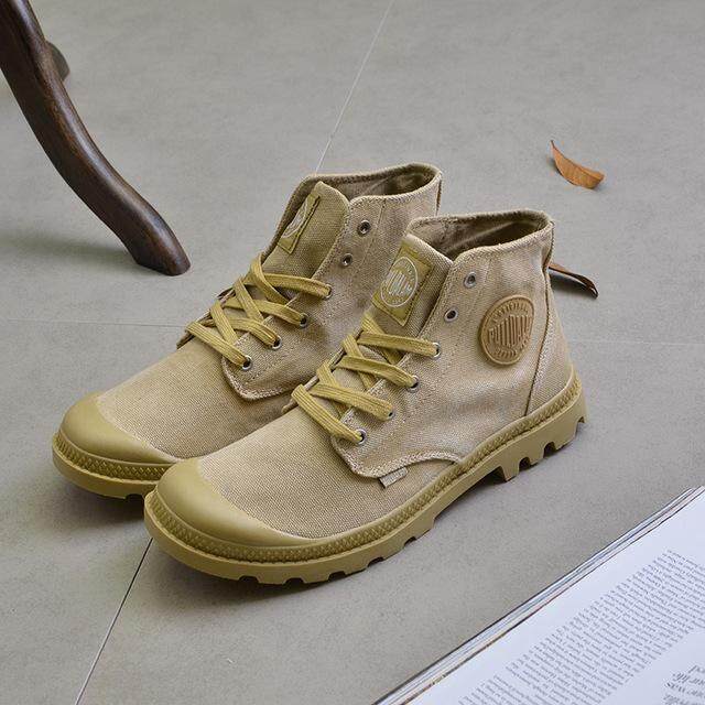 QQ แฟชั่นผู้ชายรองเท้าผ้าใบพักผ่อน Antiskid สวมใส่รองเท้าบูท Martin