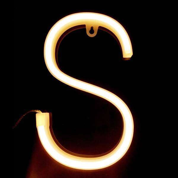 Letter Lamp Operated Powered S Shape Warm White for Home Party Decoration Cafe Shop Restaurant Wedding Function Lamp Shades S