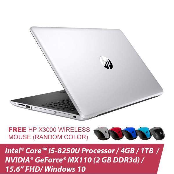HP 15-da0006TX/ 15-da0007TX Laptop (Intel i5-8250U, 4GBD4, 1TB, MX110 2GBD3, 15.6 FHD, Win10) + Free HP X3000 Mouse Malaysia