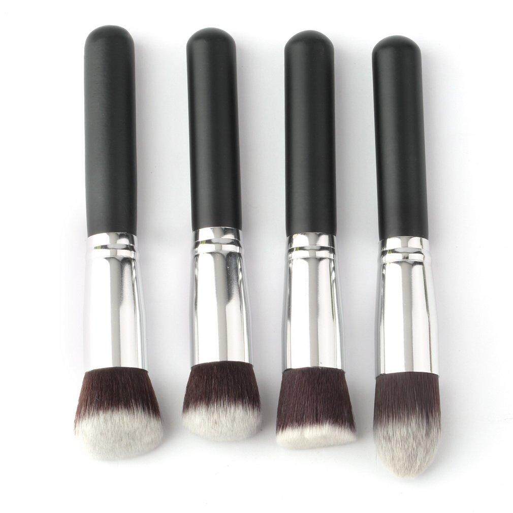 มืออาชีพ4เครื่องชุดแปรงสังเคราะห์สีดำแปรงเครื่องสำอางเดียว