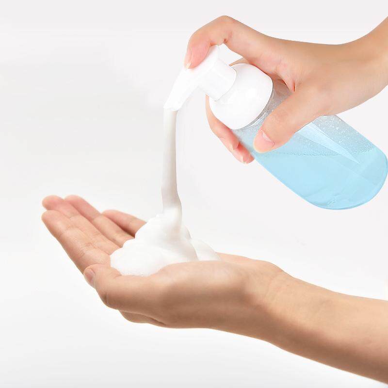 Yupt 4 ชิ้นเครื่องจ่ายน้ำพกพาสบู่โฟมขวดกระป๋องโปร่งใส PET Travel CLEAR บีบโฟมปั๊มแต่งหน้าโลชั่นเหลวคอนเทนเนอร์ + ป้ายสติกเกอร์ (ฟรี)
