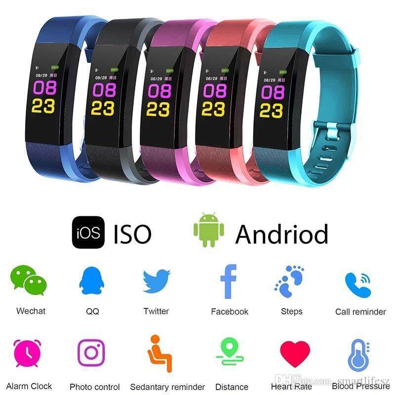 มาใหม่ล่าสุด ID115PLUS สายรัดข้อมืออัจฉริยะสายรัดข้อมือสำหรับออกกำลังกาย Heart Rate สายอัจฉริยะสำหรับติดตามสมาร์ทริสท์แบนด์สำหรับออกกำลังกายสร้อยข้อมือผ้าคาด PK MI 2 FitBits