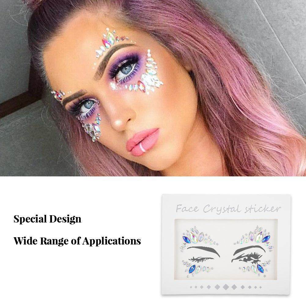 Acrylic Drilling Temporary Tattoo Face Jewels Crystal Face Stickers Makeup Accessories 04
