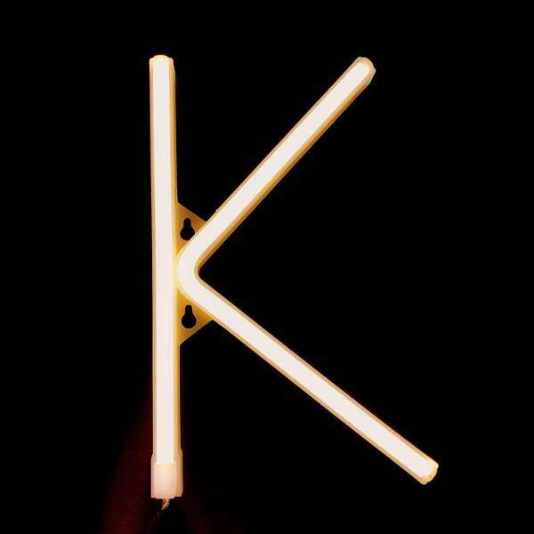 Letter Lamp Operated Powered K Shape Warm White for Home Party Decoration Cafe Shop Restaurant Wedding Function Lamp Shades K