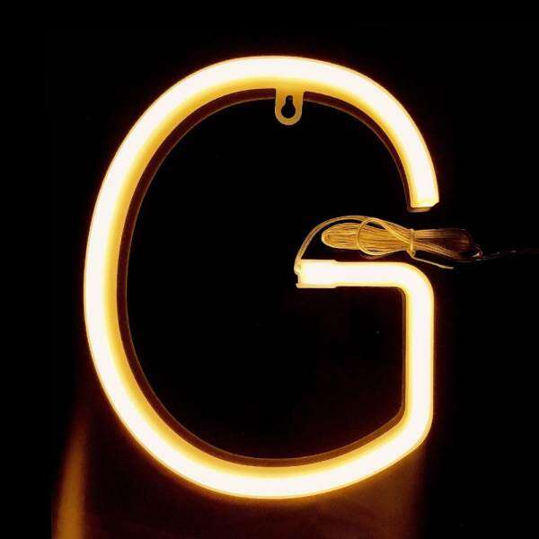 Letter Lamp Operated Powered G Shape Warm White for Home Party Decoration Cafe Shop Restaurant Wedding Function Lamp shape G
