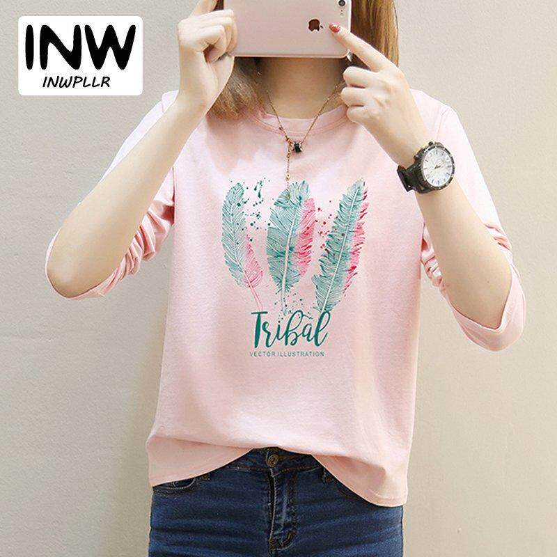 INWPLLR ฤดูใบไม้ร่วงเสื้อยืดสำหรับผู้หญิงแฟชั่นแขนยาวตัวอักษรง่ายๆเสื้อยืดเสื้อผ้าผู้หญิง Tees น่ารัก Feather พิมพ์เสื้อเสื้อยืดสตรี INWPLLR ฤดูใบไม้ร่วงเสื้อยืดสำหรับผู้หญิงแฟชั่นแขนยาวตัวอักษรง่ายๆเสื้อยืดเสื้อผ้าผู้หญิง Tees น่ารัก Feather พิมพ์เสื้อเสื้อยืดสตรี