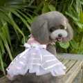 Panas Hewan Peliharaan Pakaian Anjing Kecil Lucu Stripes Gaun Putri Pakaian G14 Pink 3