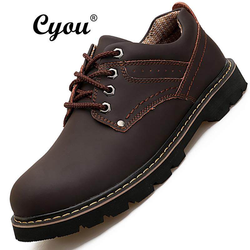 Cyou 2018 รองเท้าหนังแท้รองเท้าขับรถคุณภาพดี Loafers นุ่มรองเท้า Tooling Kasut Lelaki - INTL