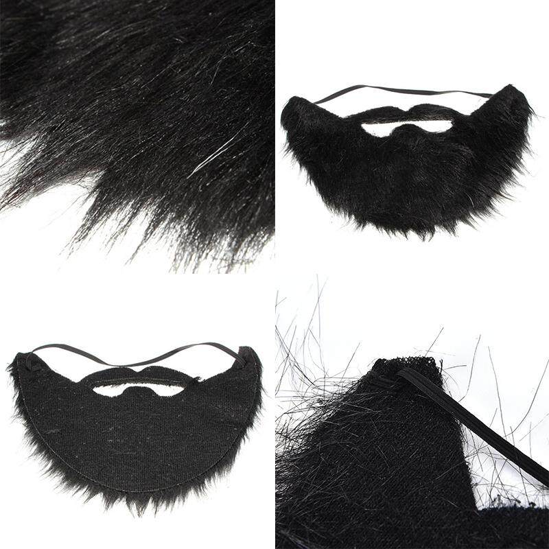Funny Costume Party Male Man Halloween Beard Facial Hair Disguise Game Black Mustache