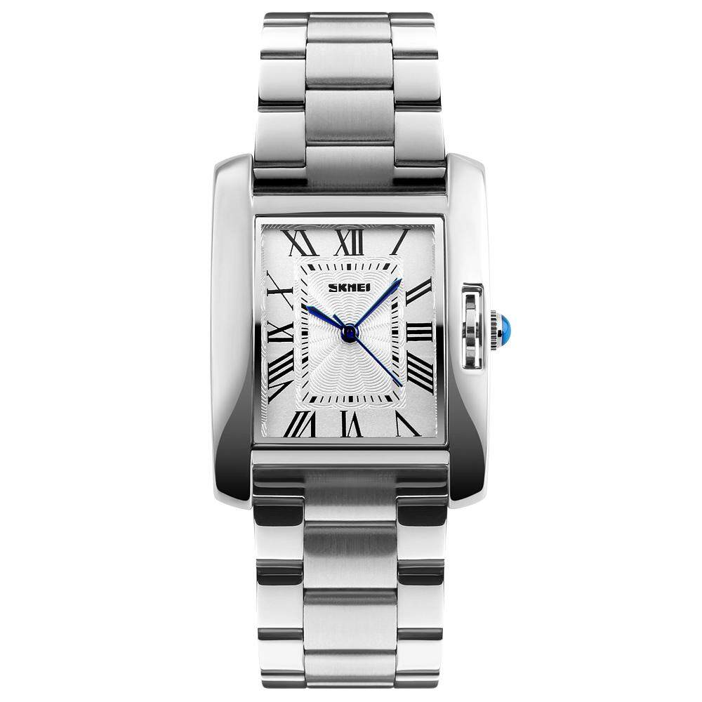SKMEI 1284 30 เมตรโลหะกันน้ำไม่ขึ้นสนิมสตรีนาฬิกาควอตซ์ - Silver - INTL