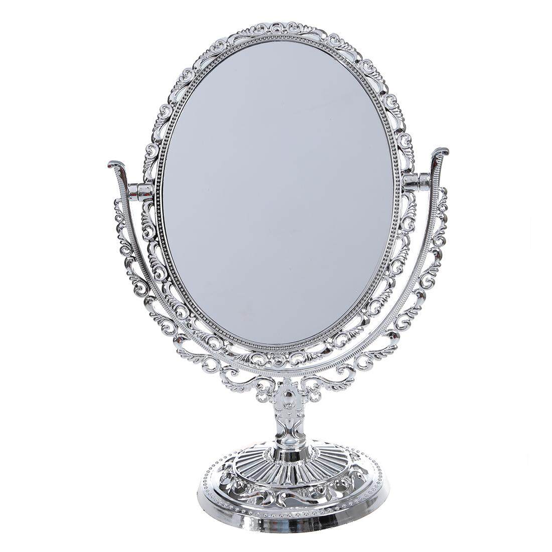 พลาสติกเงิน VANITY อุปกรณ์แต่งหน้าตารางกระจกห้องน้ำบนขาตั้ง - INTL