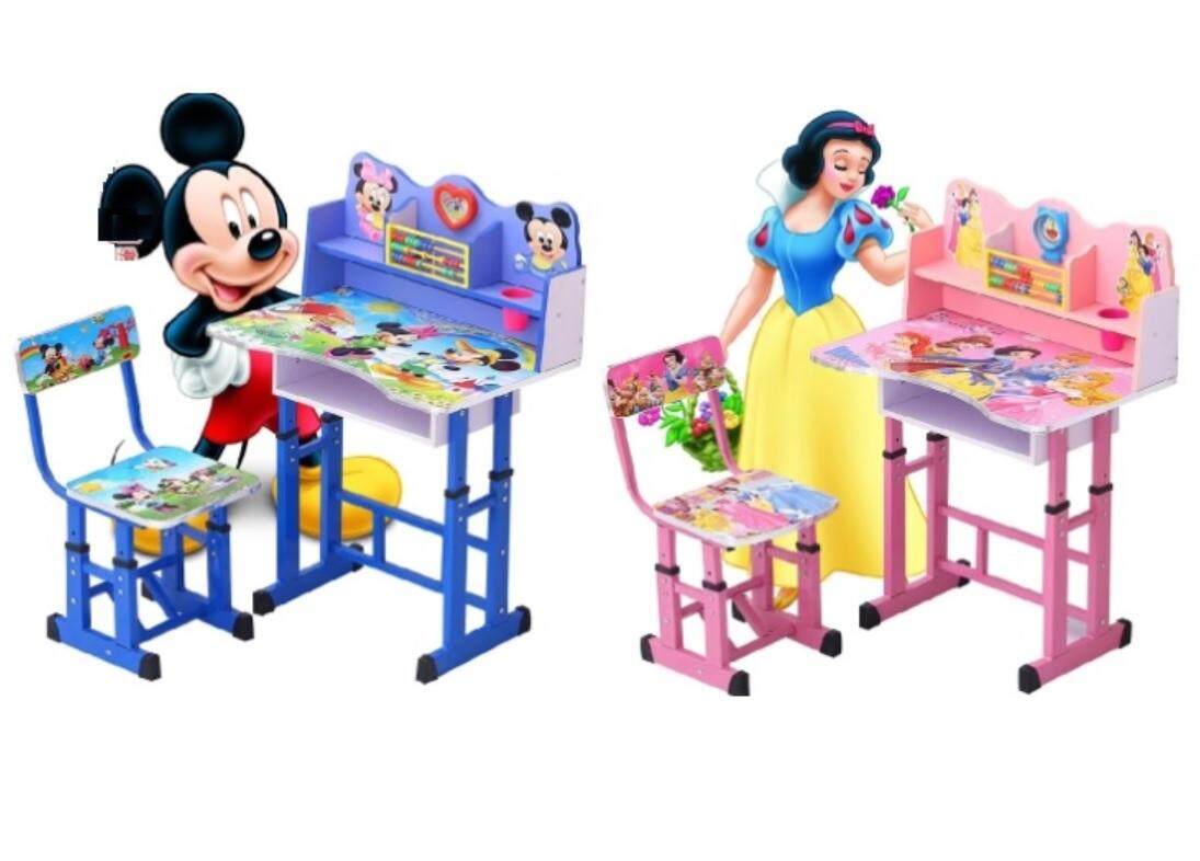 Cartoon Kids Study Table & Chair Set (Pink with Princess Theme) Cartoon Kids Study Table & Chair Set (Pink with Princess Theme)