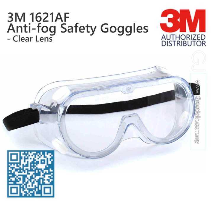 3M 1621AF Safety Goggles Anti Fog Clear Transparent Lazada