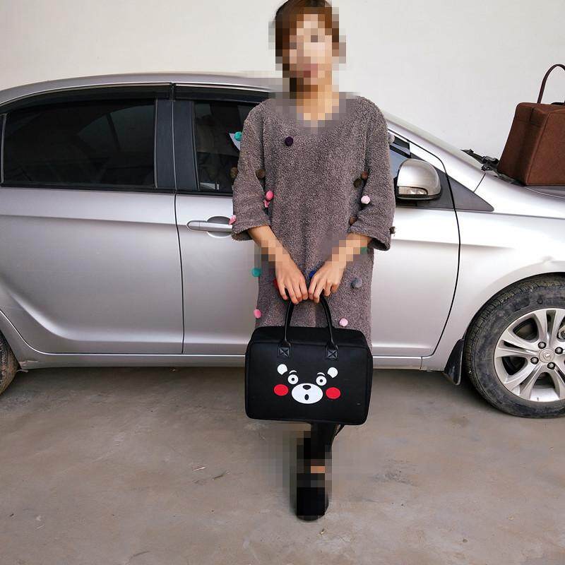 สาธารณรัฐเกาหลีการ์ตูนกระเป๋าใส่ชุดว่ายน้ำความจุขนาดใหญ่แบบพกพาสะดวกกระเป๋าเดินทางแบบหิ้วนักเรียนหญิงพับซ้อนเบาะรองขน Bear กระเป๋ากระเป๋า
