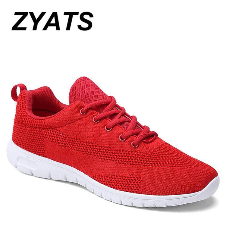 ZYATS 2018 ใหม่รองเท้าลำลองคู่แฟชั่น Casual กีฬารองเท้ากลางแจ้ง Breathable รองเท้าวิ่งที่มีน้ำหนักเบาขนาดใหญ่ขนาด 37-47