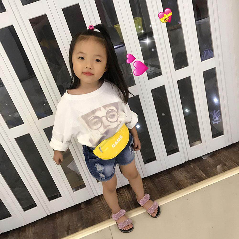 น่ารักนักเรียนกลางแจ้งเด็กเด็กชายเด็กหญิงตัวอักษรพิมพ์กระเป๋าสะพายข้างกระเป๋าคาดหน้าอกกระเป๋าโทรศัพท์