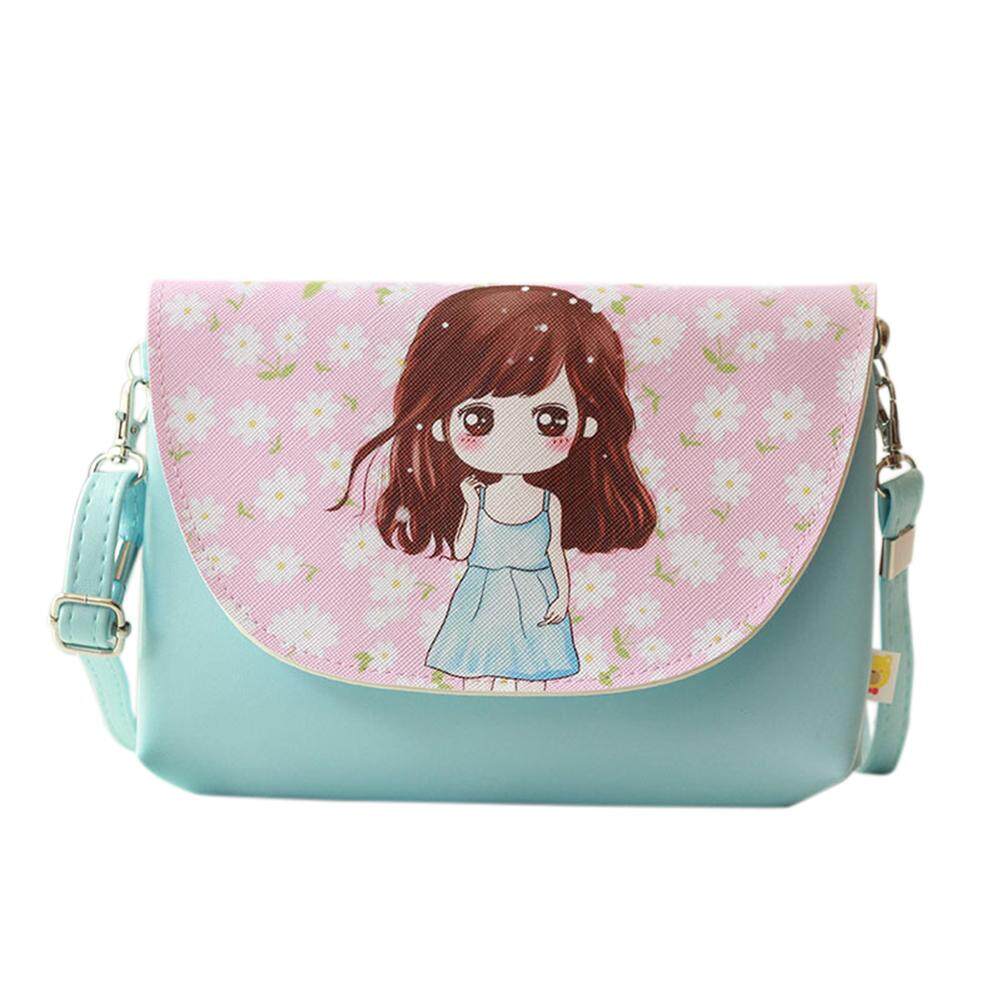 Star Mall เด็กกระเป๋าสะพายไหล่เด็กผู้หญิงการพิมพ์การ์ตูน MINI สะพายข้างหนัง PU เจ้าหญิงกระเป๋าสะพาย