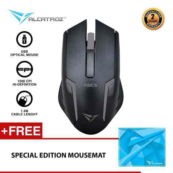 Asic 5 High Resolution Optical USB Mouse Free Mousemat By Alcatroz Malaysia
