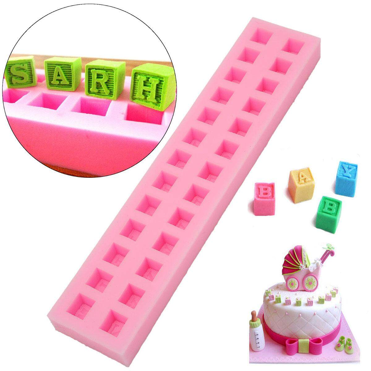 3D DIY English Letters Baby Building Block Fondant Cake Molds Chocolate Tools