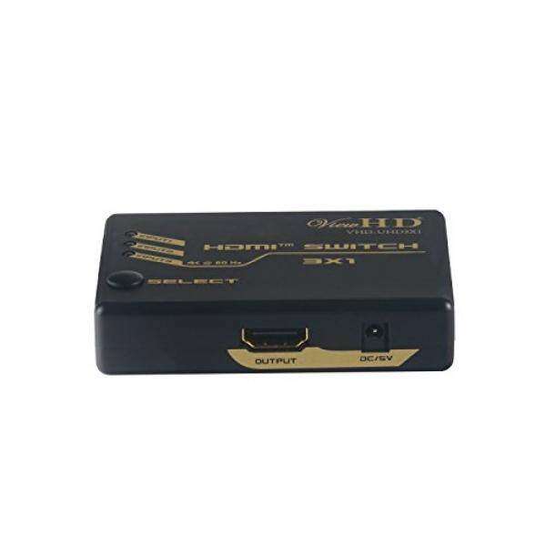 External Components ViewHD UHD HDMI v2.0 3x1 (Three Input to One Output) Powered Switch with Remote Control Support 4K@60Hz HDR & HDCP 2.2 VHD-UHD3X1 - intl