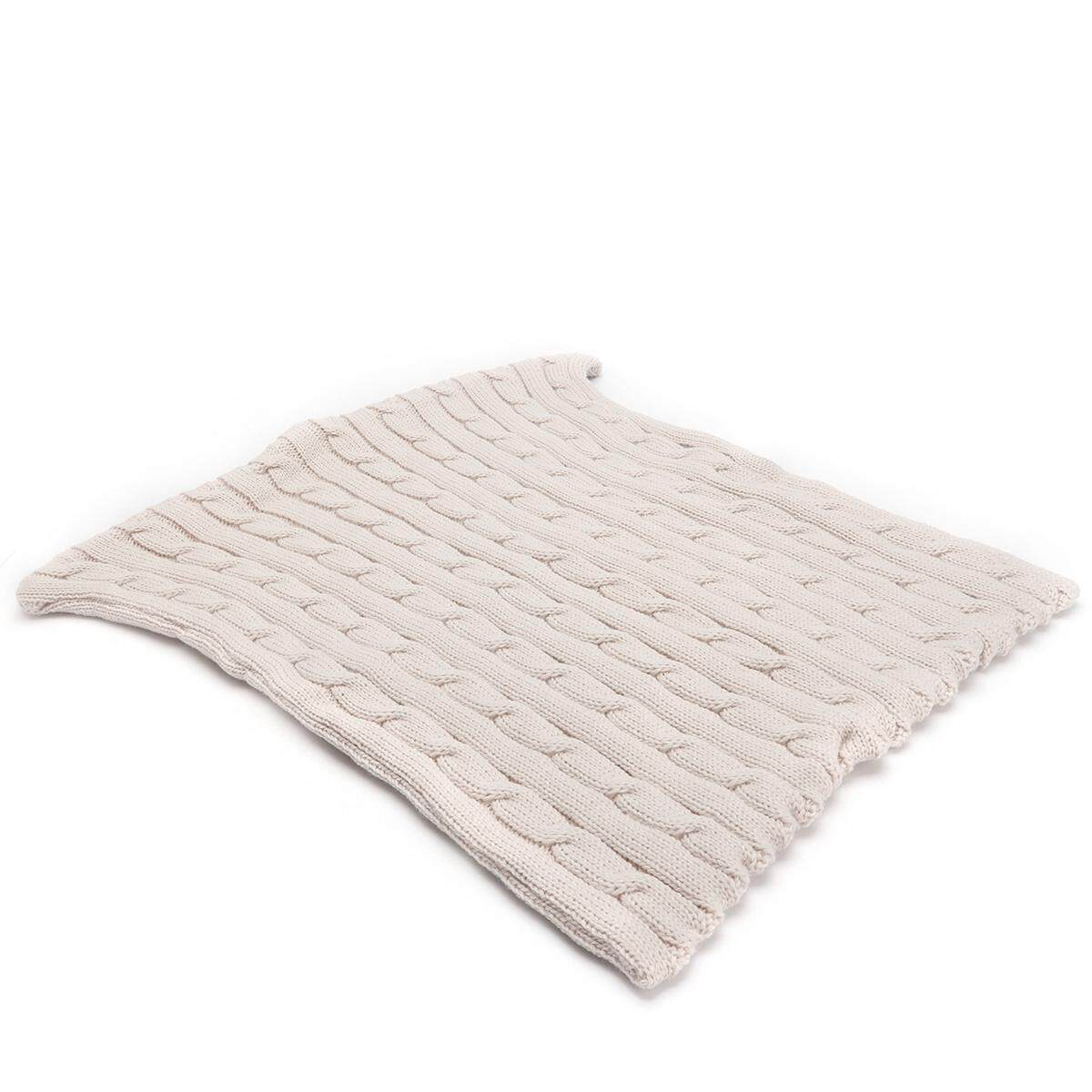 Decorative Cozy Cable Knit Throw Pillow Cover Cotton Super Soft Warm Pillow Case#Beige