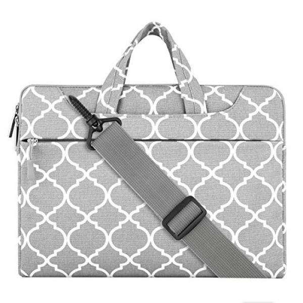 Mosiso Quatrefoil Style Canvas Fabric Laptop Sleeve Case Cover Bag with Shoulder Strap for 13-13.3 Inch MacBook Pro, MacBook Air, Notebook Computer, Gray Malaysia